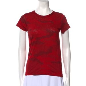 Rag & Bone Red Camouflage Short Sleeve Tee